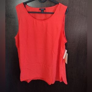halogen Orange Sleeveless Blouse Size XL